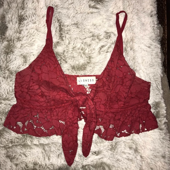Nasty Gal Tops - Red tie bralette/crop top